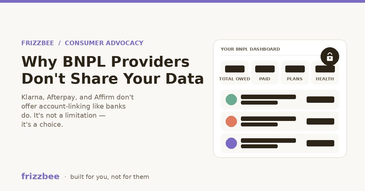 Why BNPL providers don't share your data — the deliberate business choice behind opaque BNPL accounts